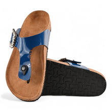 Flora Cork Sandals With Premium Buckle – Navy Blue