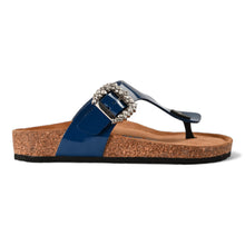 Flora Cork Sandals With Premium Buckle – Navy Blue