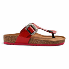 Flora Cork Sandals With Premium Buckle – Red