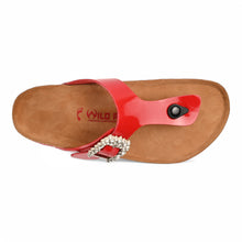 Flora Cork Sandals With Premium Buckle – Red