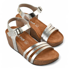 Serena Wedge Cork Sandals - Silver