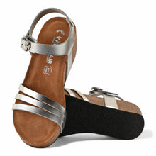 Serena Wedge Cork Sandals - Silver