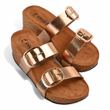 Valencia Wedge Cork Sandals – Rose Gold