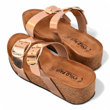 Valencia Wedge Cork Sandals – Rose Gold