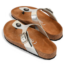 Zaria Cork Sandals - Silver