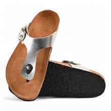 Zaria Cork Sandals - Silver