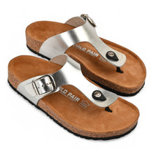 Zaria Cork Sandals - Silver