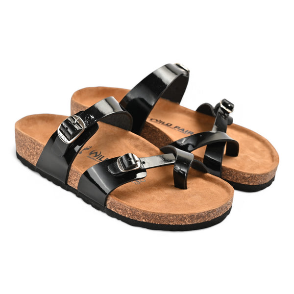 Aurora Cork Sandals - Black
