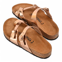 Aurora Cork Sandals – Rose Gold