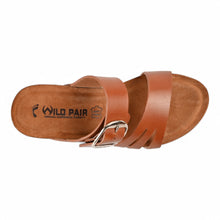 Camellia Wedge Cork Sandals - Tan