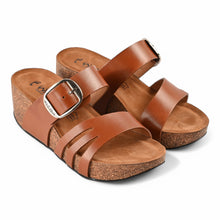 Camellia Wedge Cork Sandals - Tan