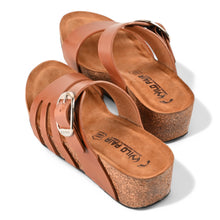Camellia Wedge Cork Sandals - Tan