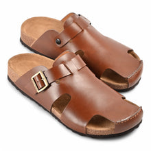 Orion Cork Sandals - Dark Tan