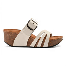 Camellia Wedge Cork Sandals - White