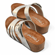 Camellia Wedge Cork Sandals - Silver
