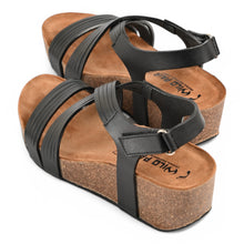 Chole Wedge Cork Sandal - Black