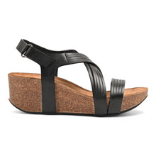 Chole Wedge Cork Sandal - Black